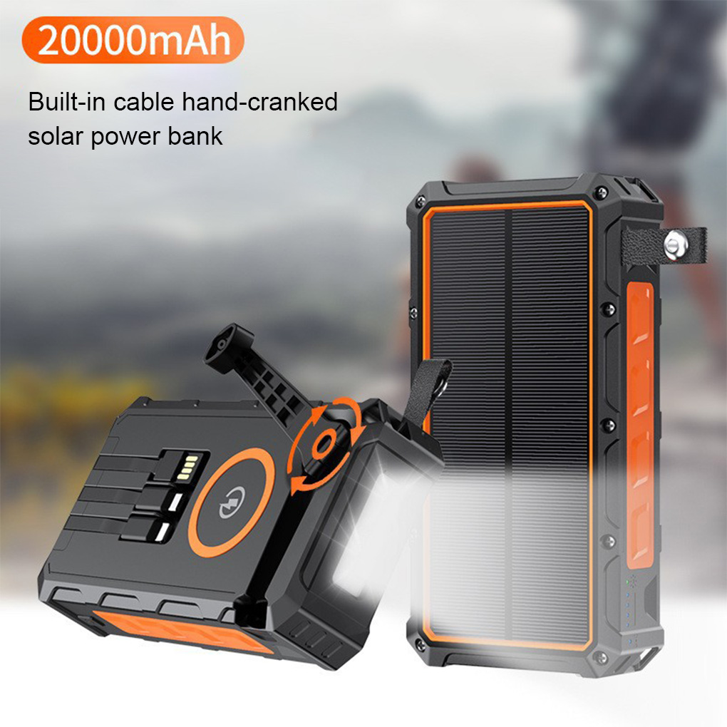 Solar Emergency Charger - 200000mAh 태양열 핸드 크랭크 보조베터리 고속