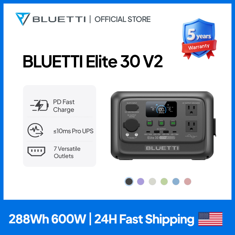 Solar Emergency Charger - 【리뉴얼】BLUETTI Elite 30 V2 휴대용 발전소